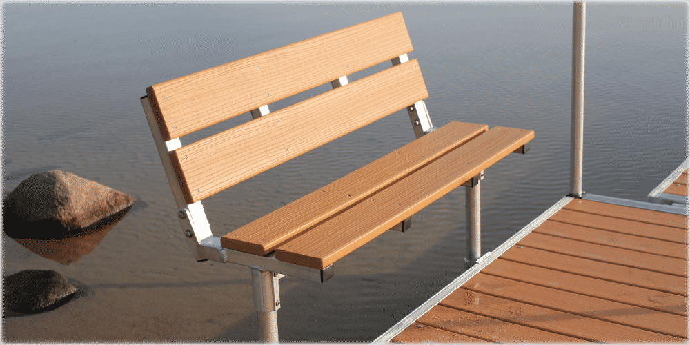 Synthetic dock bench for the DuraLite dock system.
