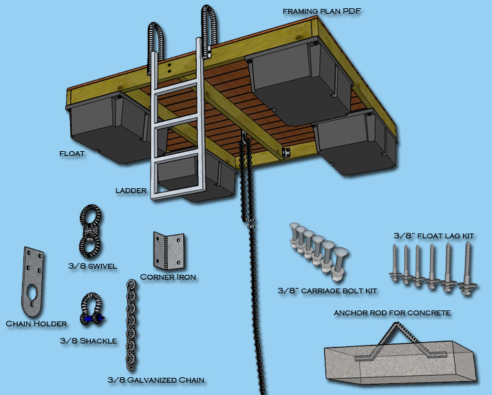 Plans for Floating 8’x8′ Dock Builders Dock Floatation &amp; Dock 