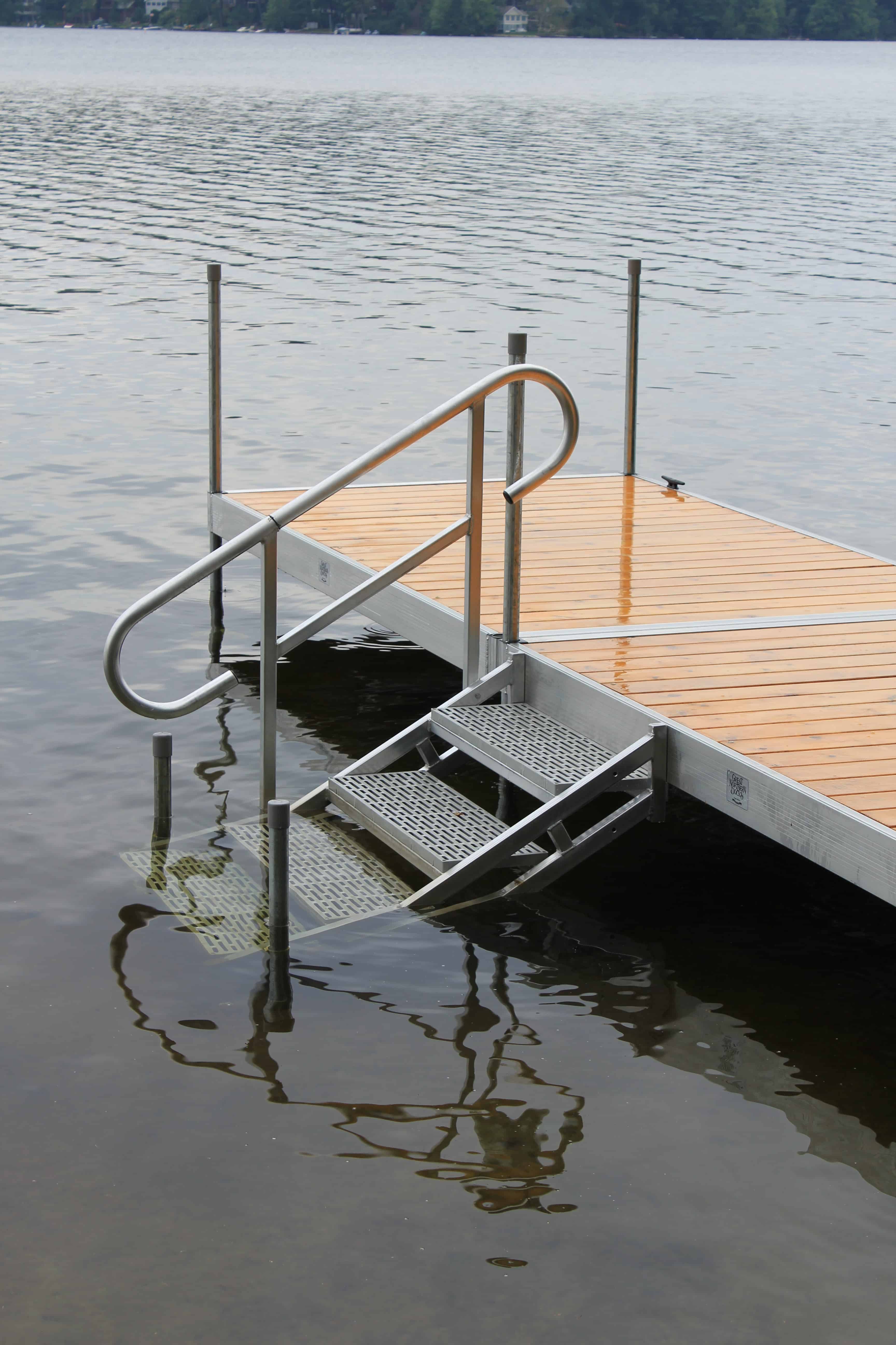 aluminum dock stairs - great northern docks