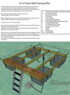 Swim Raft Floating Dock Plan 8′ x 8′