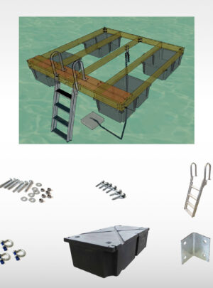 8’x8′ Swim Raft Floating Dock Plan Part Kit